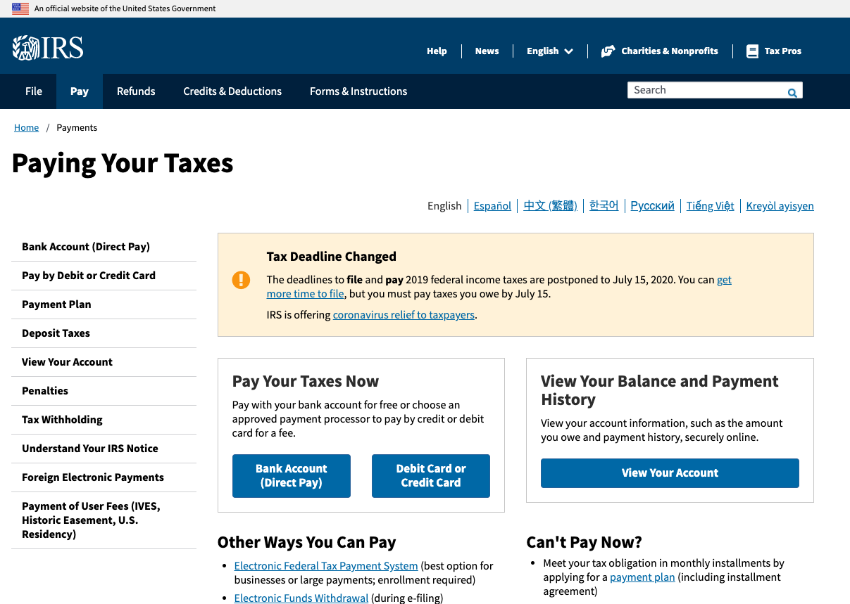 IRS Payment Options How to Make Your Payments